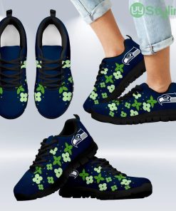 Flowers Pattern Seattle Seahawks Sneakers Shoes Gift For Men And Women Product Photo 1