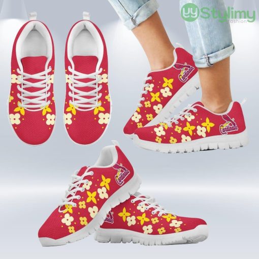 Flowers Pattern St. Louis Cardinals Sneakers Shoes Gift For Men And Women Product Photo 2