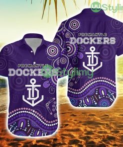 Fremantle Football Club Hawaiian Shirt Aboriginal Dot Painting Trending Summer Product Photo 1