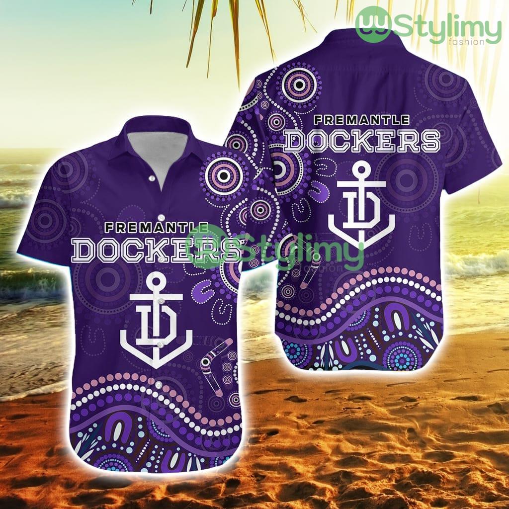 Fremantle Football Club Hawaiian Shirt Aboriginal Dot Painting Trending Summer 2 Fremantle Football Club Hawaiian Shirt Aboriginal Dot Painting Trending Summer Product Photo 1