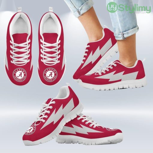 Funny Alabama Crimson Tide Sneakers Thunder Lightning Amazing Logo Shoes Gift For Men And Women Product Photo 2