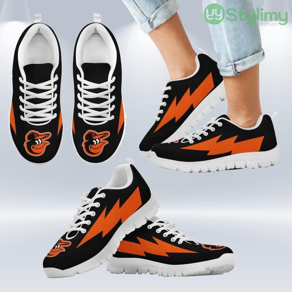 Funny Style Baltimore Orioles Sneakers Thunder Lightning Amazing Logo Shoes Gift For Men And Women 2 Funny Style Baltimore Orioles Sneakers Thunder Lightning Amazing Logo Shoes Gift For Men And Women Product Photo 2