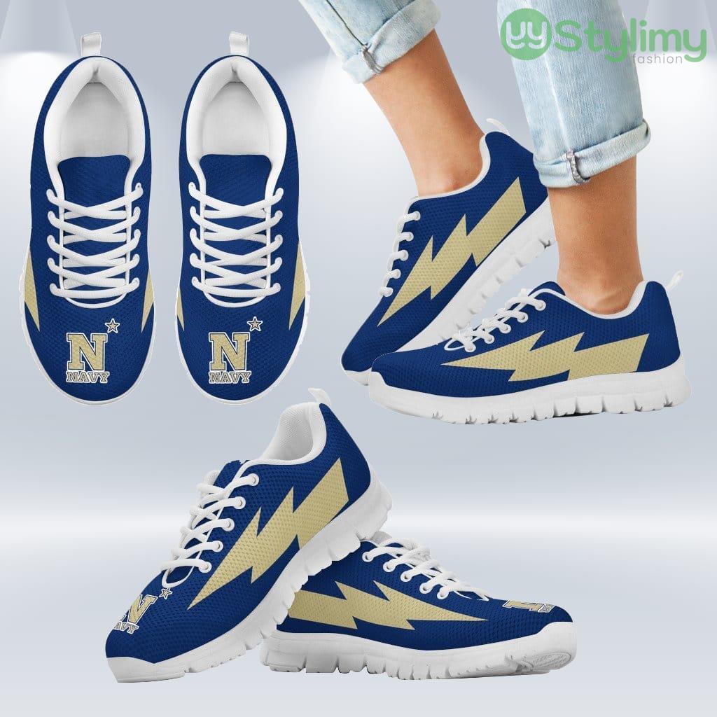 Funny Style Navy Midshipmen Sneakers Thunder Lightning Amazing Logo Shoes Gift For Men And Women 2 Funny Style Navy Midshipmen Sneakers Thunder Lightning Amazing Logo Shoes Gift For Men And Women Product Photo 2