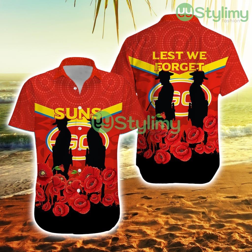 Gold Coast Suns Anzac Day Hawaiian Shirt Indigenous Art Trending Summer 2 Gold Coast Suns Anzac Day Hawaiian Shirt Indigenous Art Trending Summer Product Photo 1