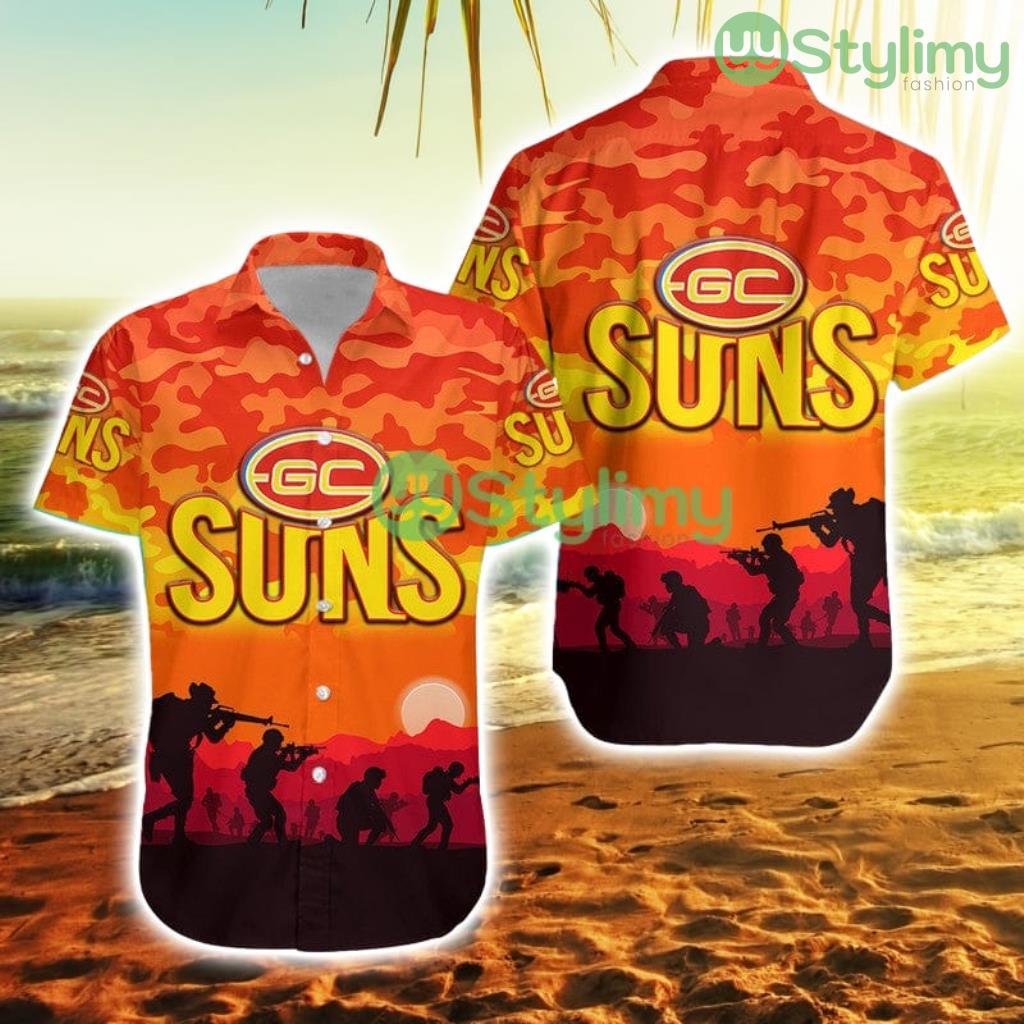 Gold Coast Suns Anzac Hawaiian Shirt Simple Style Trending Summer 2 Gold Coast Suns Anzac Hawaiian Shirt Simple Style Trending Summer Product Photo 1