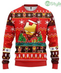 Iron Man Chibi Ugly Christmas Sweater Red For Men And Women 3D Printed Product Photo 1