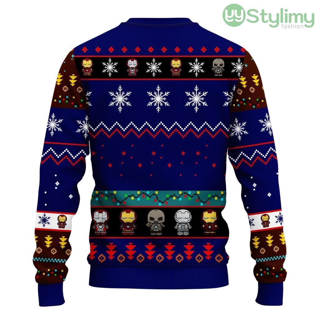 Iron Man Funny Ugly Christmas Sweater Purple For Men And Women 3D Printed 2 Iron Man Funny Ugly Christmas Sweater Purple For Men And Women 3D Printed Product Photo 2