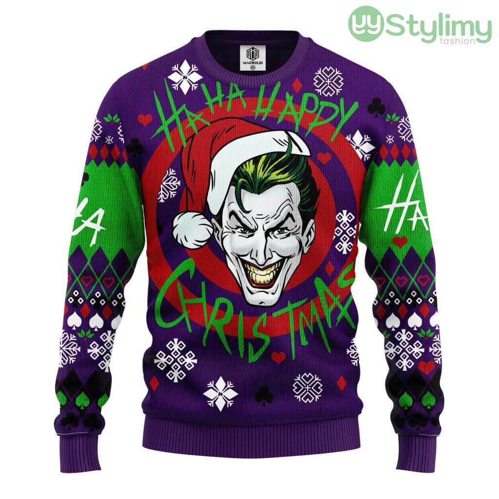Joker Green Ugly Christmas Sweater For Men And Women 3D Printed 4 Joker Green Ugly Christmas Sweater For Men And Women 3D Printed Product Photo 1