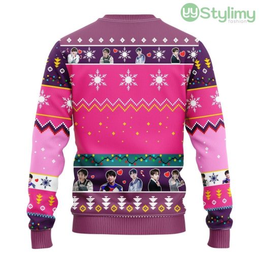Jungkook Bts Ugly Christmas Sweater Pink For Men And Women 3D Printed Product Photo 2