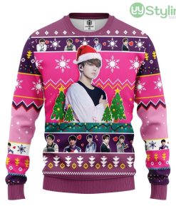 Jungkook Bts Ugly Christmas Sweater Pink For Men And Women 3D Printed Product Photo 1