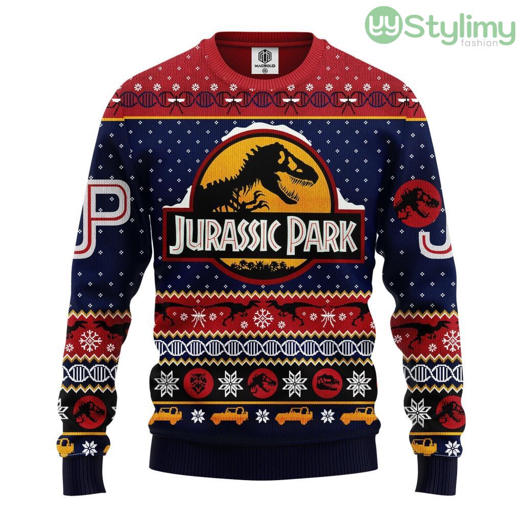 Jurrasic Park Ugly Christmas Sweater For Men And Women 3D Printed 4 Jurrasic Park Ugly Christmas Sweater For Men And Women 3D Printed Product Photo 1