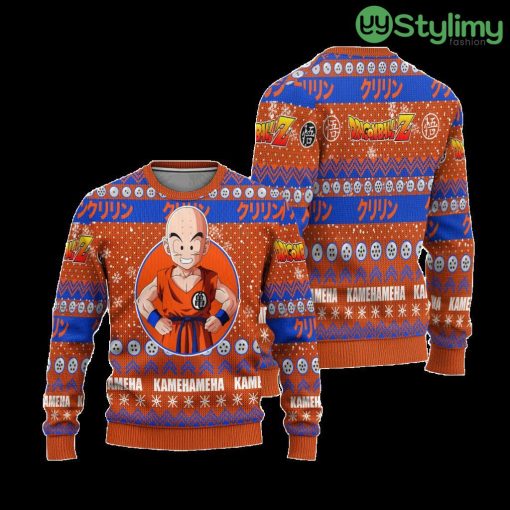 Krillin Ugly Christmas Sweater Dragon Ball Z Xmas Gift For Men And Women 3D Printed Product Photo 3
