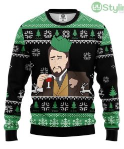 Leonardo Dicaprio Drinking Meme Ugly Christmas Sweater For Men And Women 3D Printed Product Photo 1