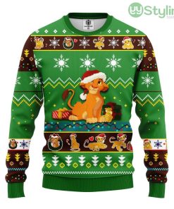 Lion King Simba Ugly Christmas Sweater Green For Men And Women 3D Printed Product Photo 1