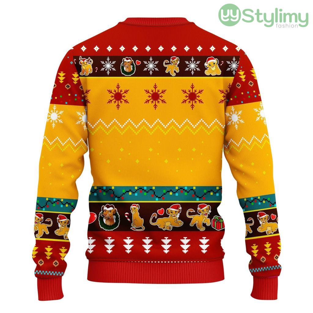 Lion King Simba Ugly Christmas Sweater Yellow 2 For Men And Women 3D Printed 2 Lion King Simba Ugly Christmas Sweater Yellow 2 For Men And Women 3D Printed Product Photo 2