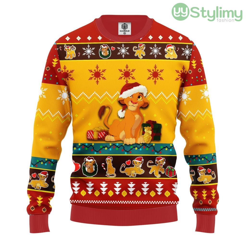 Lion King Simba Ugly Christmas Sweater Yellow 2 For Men And Women 3D Printed 4 Lion King Simba Ugly Christmas Sweater Yellow 2 For Men And Women 3D Printed Product Photo 1