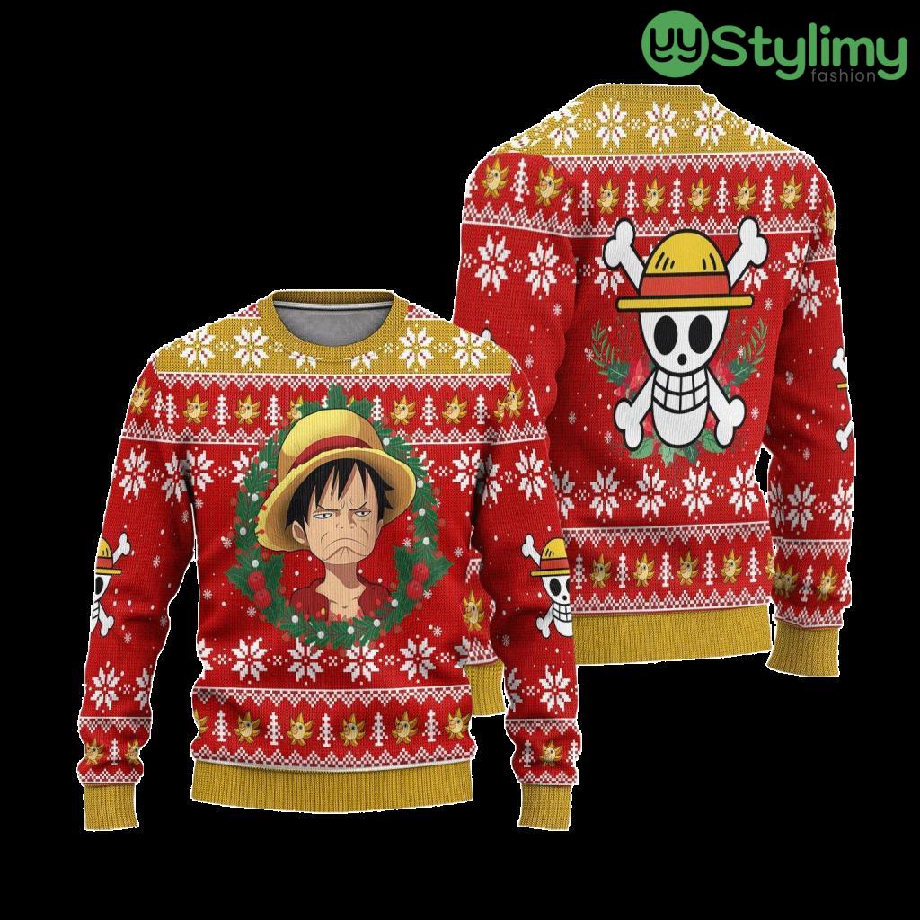 Luffy One Piece Ugly Christmas Sweater Xmas Gift For Men And Women 3D Printed 3 Luffy One Piece Ugly Christmas Sweater Xmas Gift For Men And Women 3D Printed Product Photo 3
