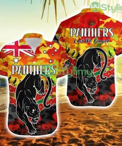 Panthers Rugby Anzac Hawaiian Shirt Lest We Forget Trending Summer Product Photo 1