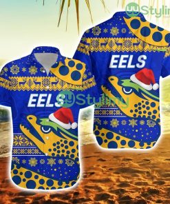 Parramatta Eels Hawaiian Shirt Christmas Simple Style Blue Trending Summer Product Photo 1