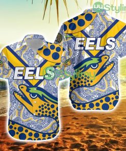 Parramatta Eels Hawaiian Shirt Indigenous Simple Style White Trending Summer Product Photo 1