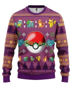 Pokemon Ball Ugly Christmas Sweater For Men And Women 3D Printed Product Photo 1