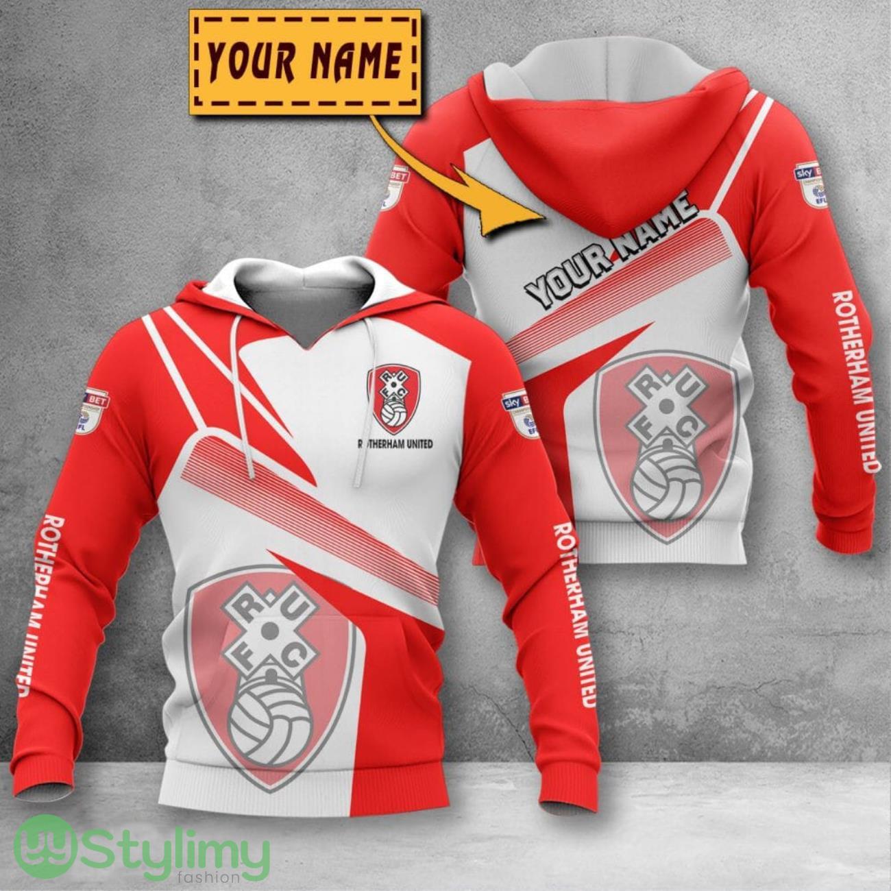 Rotherham United 3D Printing Hoodie Custom Name For Fans Gift 6 Rotherham United 3D Printing Hoodie Custom Name For Fans Gift Product Photo 1