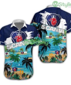 Scania Logo Hawaiian Shirt Trending Summer Gift For Cool Fans Beautiful Beach Product Photo 1