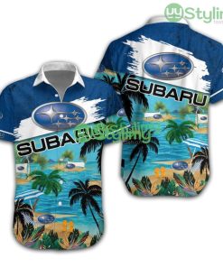 Subaru Logo Hawaiian Shirt Trending Summer Gift For Cool Fans Beautiful Beach Product Photo 1