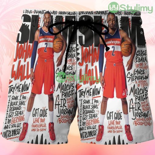 Washington Wizards John Wall15 Beach Hawaiian Shorts For Men Trending Summer Product Photo 1