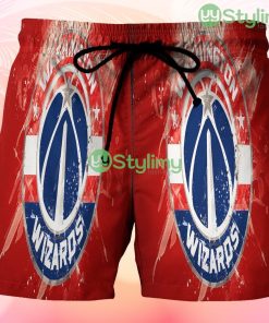 Washington Wizards Red White Splash Color Beach Hawaiian Shorts For Men Trending Summer Product Photo 1