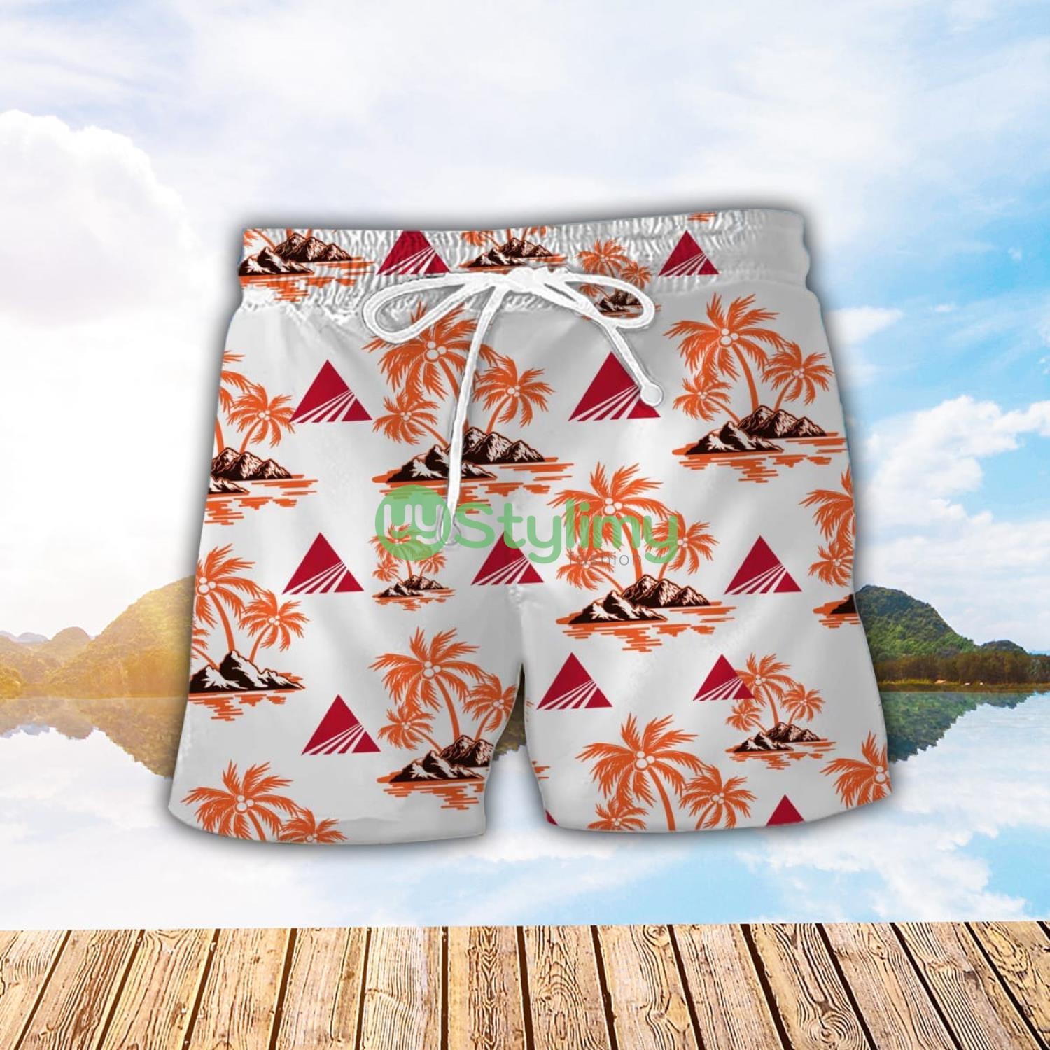 AGCO Allis Orange Coconut Pattern Combo 3D Hawaiian Shirt And Shorts 2 AGCO Allis Orange Coconut Pattern Combo 3D Hawaiian Shirt And Shorts Product Photo 2