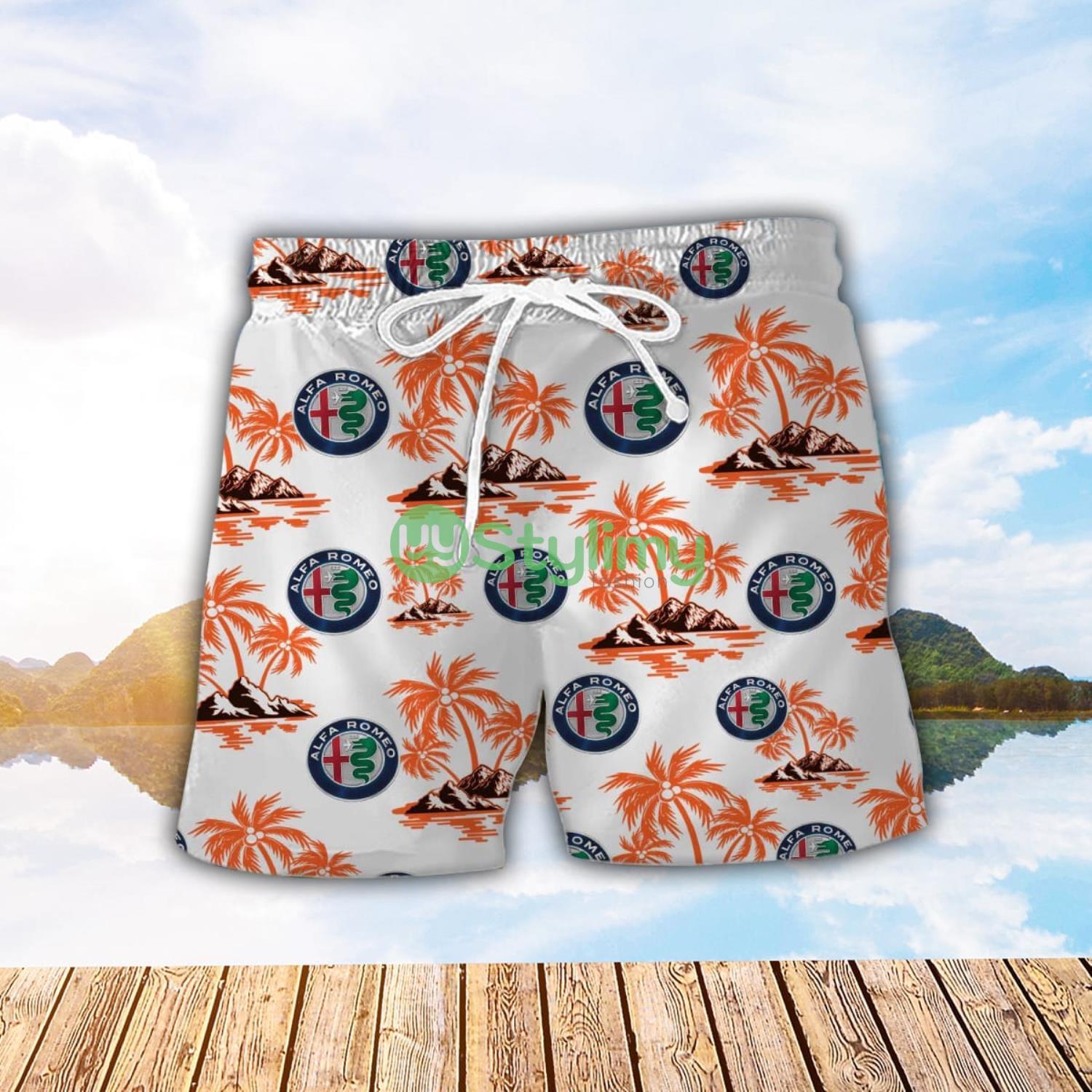 Alfa Romeo Orange Coconut Pattern Combo 3D Hawaiian Shirt And Shorts 2 Alfa Romeo Orange Coconut Pattern Combo 3D Hawaiian Shirt And Shorts Product Photo 2