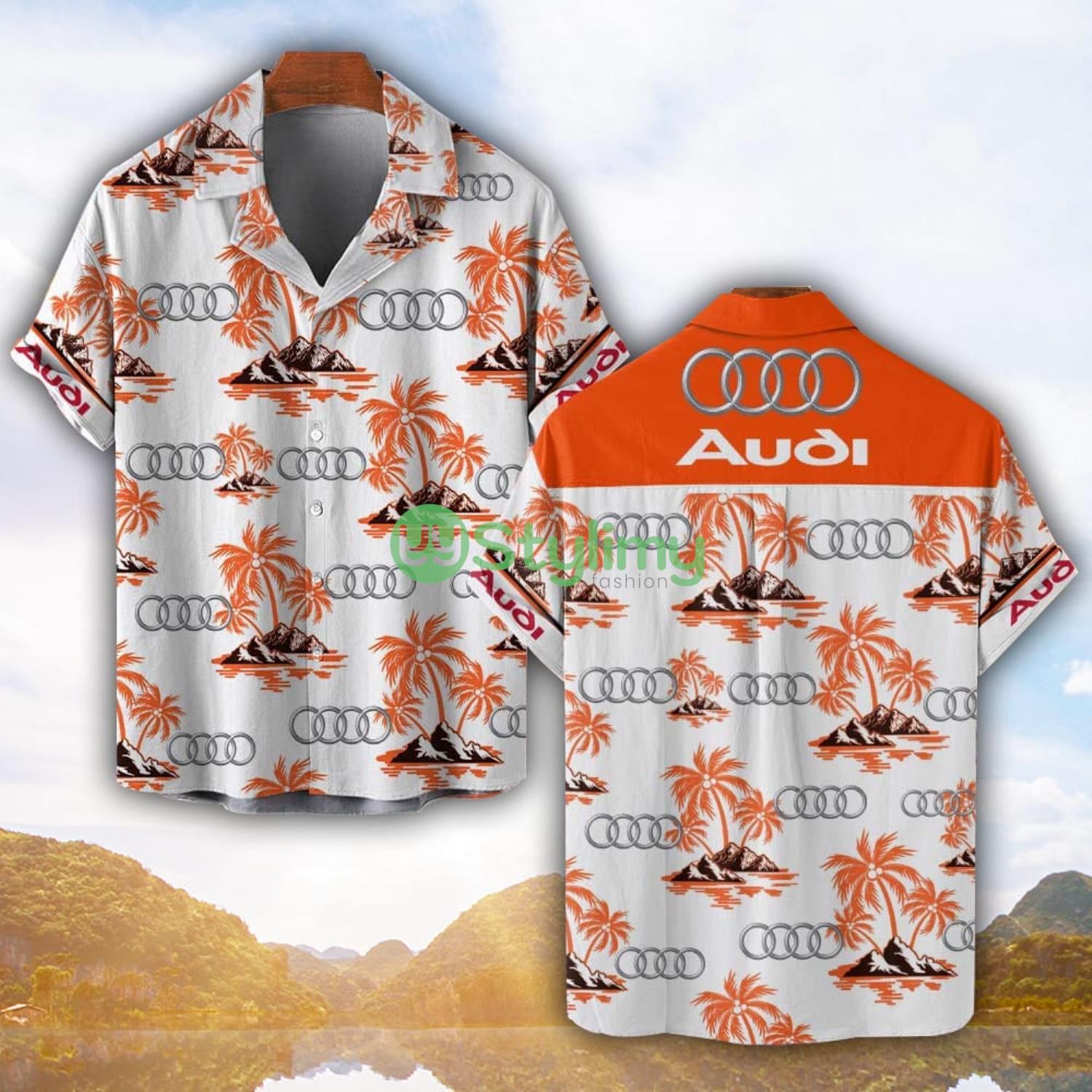 Audi Orange Coconut Pattern Combo 3D Hawaiian Shirt And Shorts 3 Audi Orange Coconut Pattern Combo 3D Hawaiian Shirt And Shorts Product Photo 1