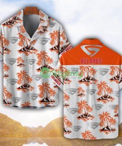 Belarus Orange Coconut Pattern Combo 3D Hawaiian Shirt And Shorts Product Photo 1