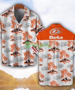 Beta Motorcycles Orange Coconut Pattern Combo 3D Hawaiian Shirt And Shorts Product Photo 1