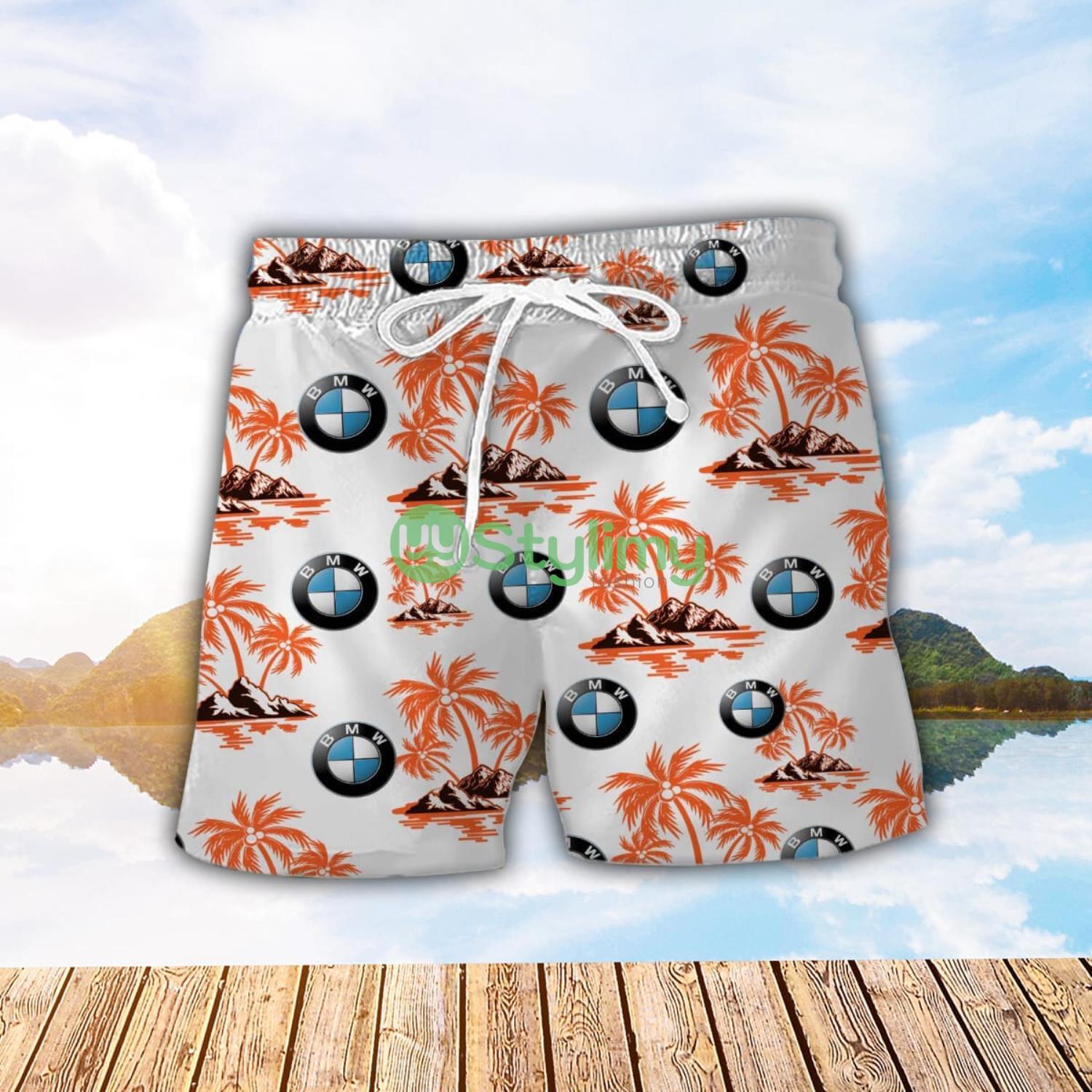 BMW M Car Orange Coconut Pattern Combo 3D Hawaiian Shirt And Shorts 2 BMW M Car Orange Coconut Pattern Combo 3D Hawaiian Shirt And Shorts Product Photo 2