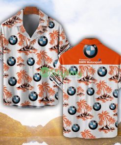 BMW Motorsport Orange Coconut Pattern Combo 3D Hawaiian Shirt And Shorts Product Photo 1