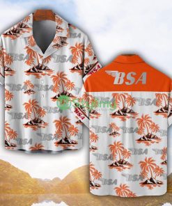 BSA Motorcycles Orange Coconut Pattern Combo 3D Hawaiian Shirt And Shorts Product Photo 1