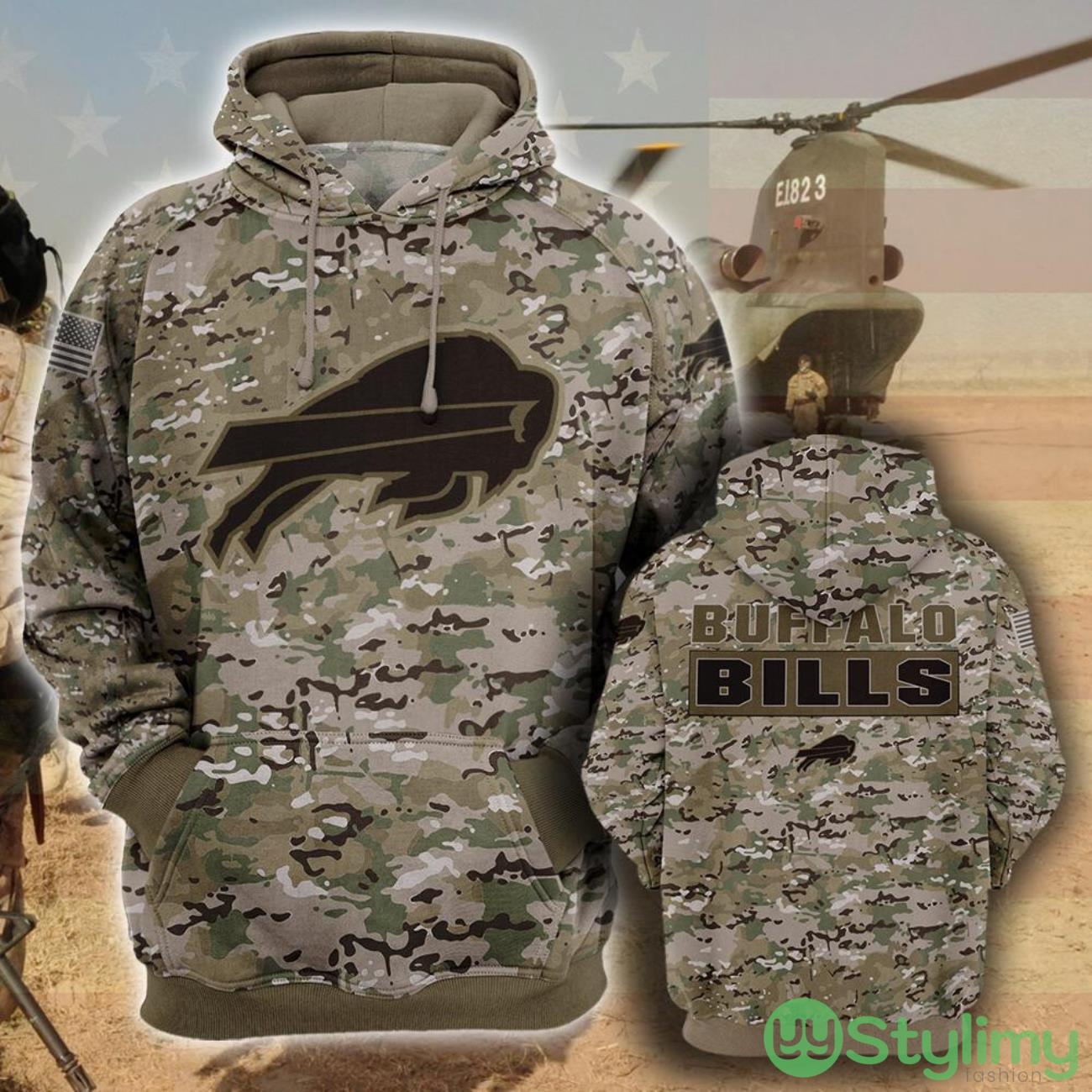 Buffalo BillsCamo Military Pattern 3D Hoodie For Fans 8 Buffalo BillsCamo Military Pattern 3D Hoodie For Fans Product Photo 1