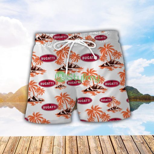 Bugati Orange Coconut Pattern Combo 3D Hawaiian Shirt And Shorts Product Photo 2