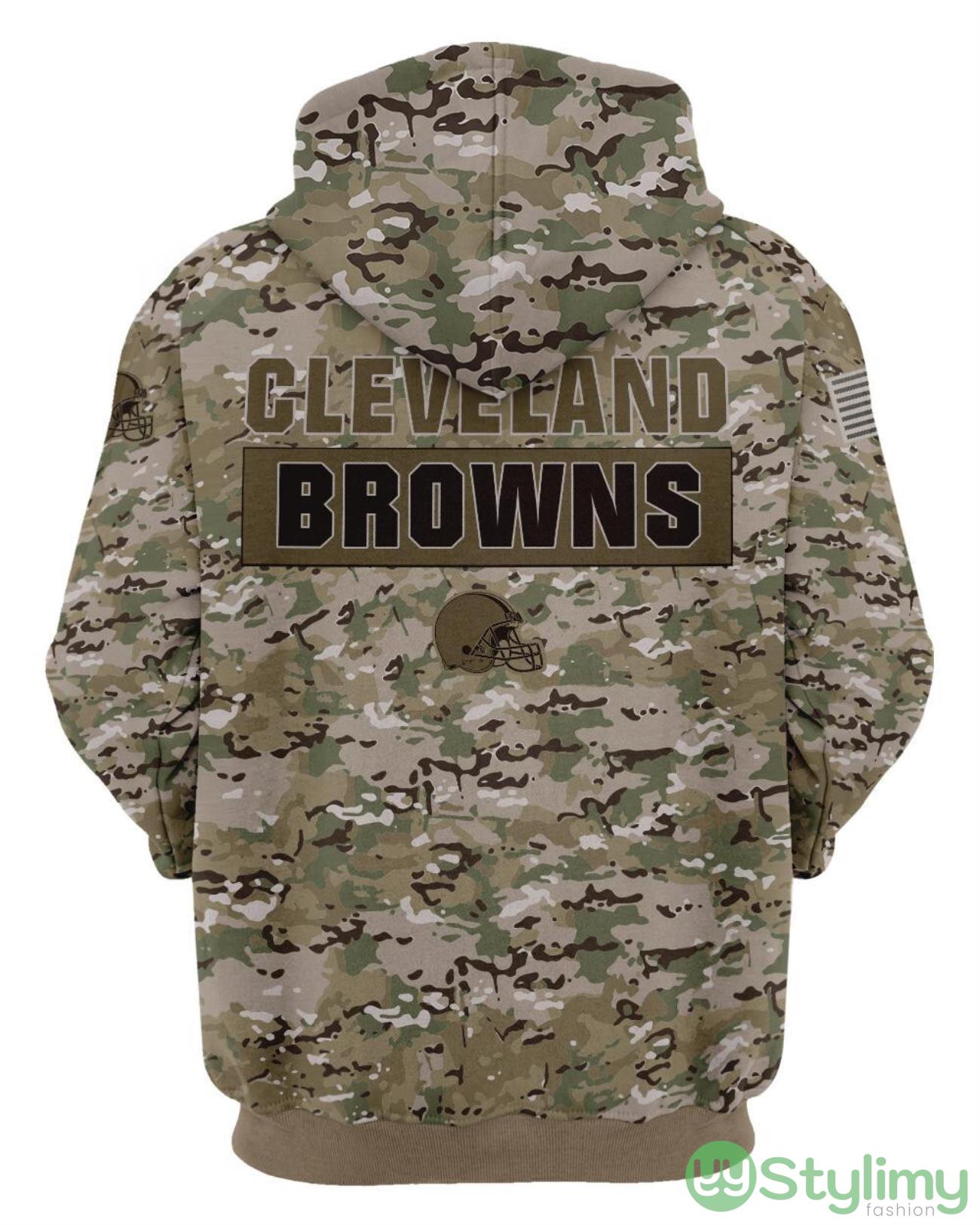 Cleveland BrownsCamo Military Pattern 3D Hoodie For Fans 3 Cleveland BrownsCamo Military Pattern 3D Hoodie For Fans Product Photo 3