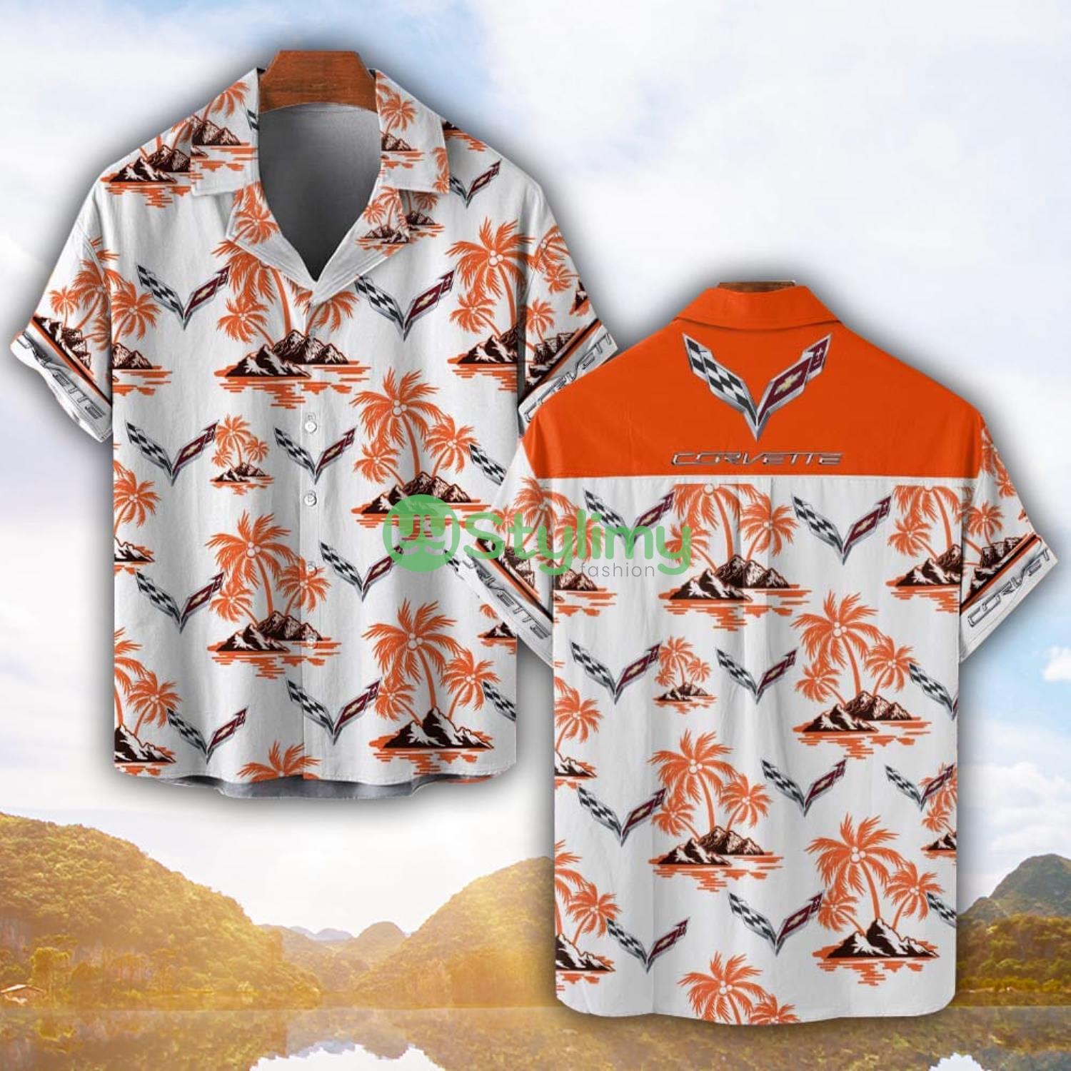 Corvette C7 Orange Coconut Pattern Combo 3D Hawaiian Shirt And Shorts 3 Corvette C7 Orange Coconut Pattern Combo 3D Hawaiian Shirt And Shorts Product Photo 1