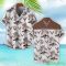 Corvette C8 Brown Coconut Tree Pattern 3D Hawaiian Shirt And Shorts Product Photo 2