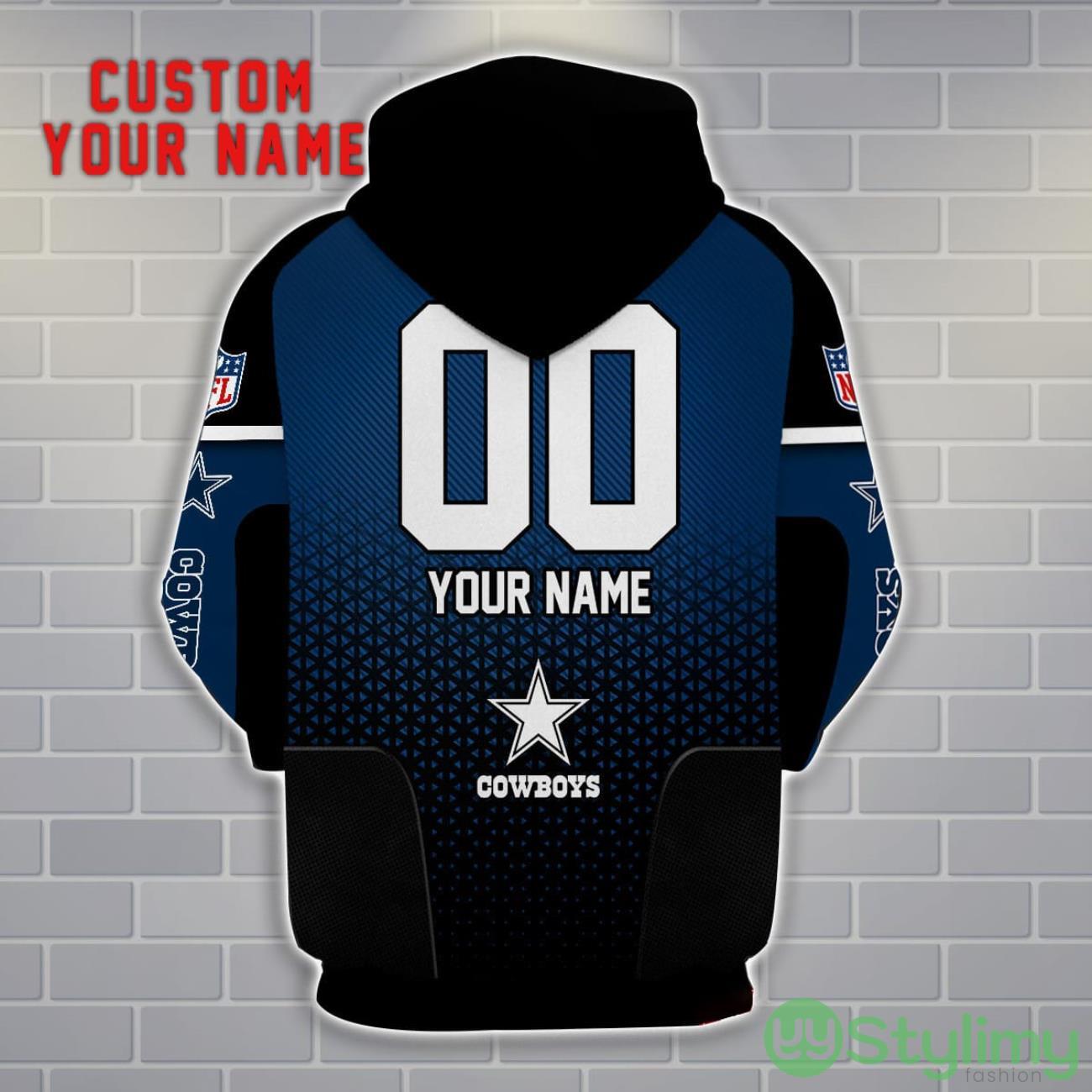 Dallas Cowboys Personalized Name And Number 3D Hoodie Unisex 2 Dallas Cowboys Personalized Name And Number 3D Hoodie Unisex Product Photo 2