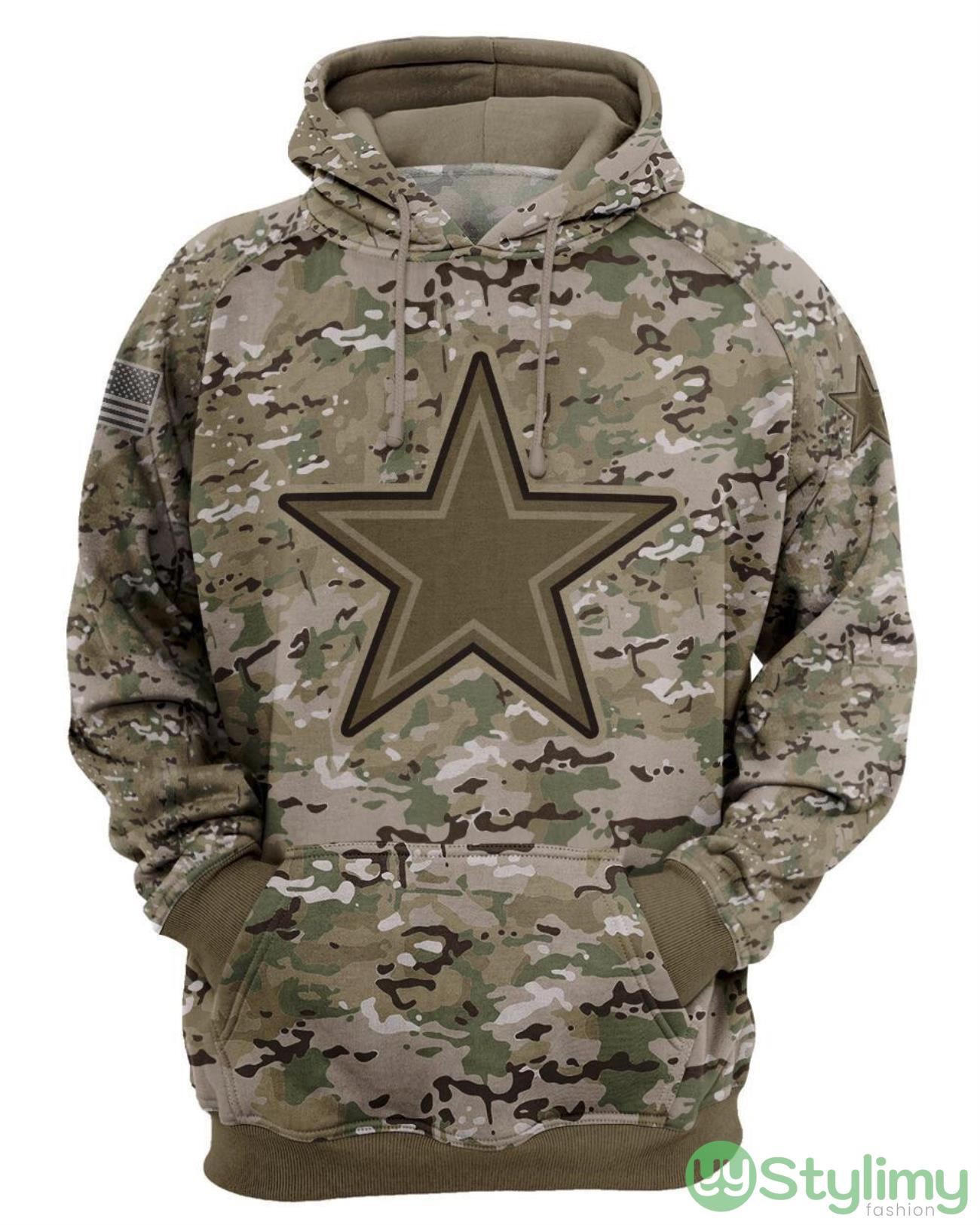 Dallas CowboysCamo Military Pattern 3D Hoodie For Fans 2 Dallas CowboysCamo Military Pattern 3D Hoodie For Fans Product Photo 2