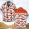 Derbi Motorcycles Orange Coconut Pattern Combo 3D Hawaiian Shirt And Shorts Product Photo 2