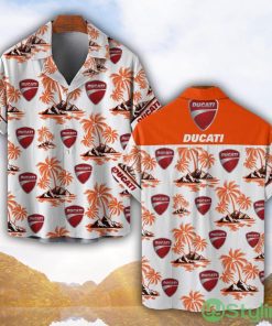 Ducatti Orange Coconut Pattern Combo 3D Hawaiian Shirt And Shorts Product Photo 1