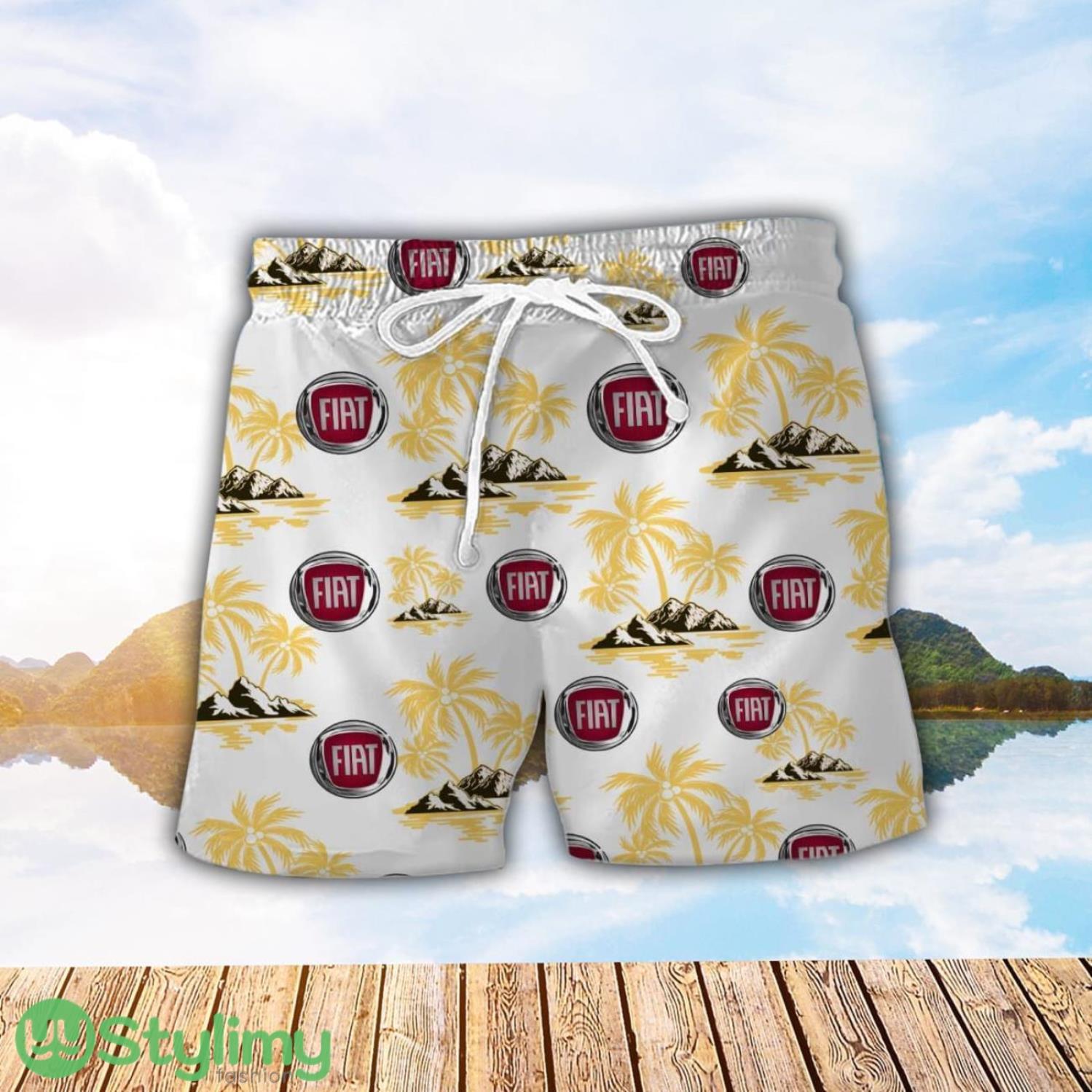 Fiat Yellow Coconut Pattern Combo 3D Hawaiian Shirt And Shorts 2 Fiat Yellow Coconut Pattern Combo 3D Hawaiian Shirt And Shorts Product Photo 2