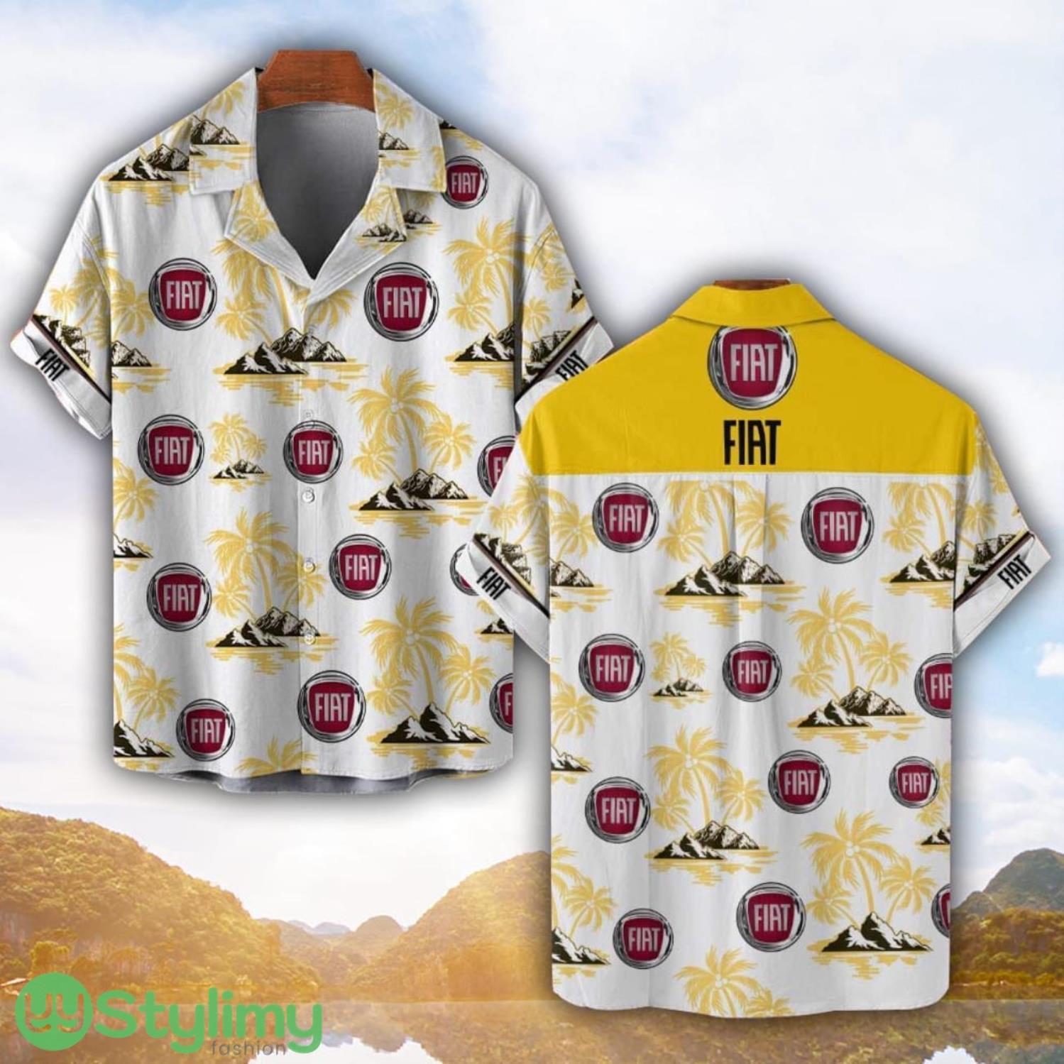 Fiat Yellow Coconut Pattern Combo 3D Hawaiian Shirt And Shorts 3 Fiat Yellow Coconut Pattern Combo 3D Hawaiian Shirt And Shorts Product Photo 1