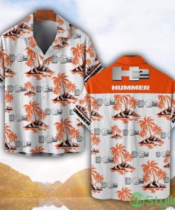 H2 Hummer Orange Coconut Pattern Combo 3D Hawaiian Shirt And Shorts Product Photo 1